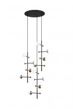  C1092-3AB/BK - DNA Chandelier Aged Brass/Black