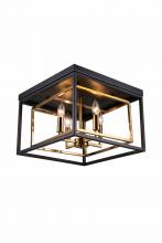  FM1077-4AB/BK - Flush Mount Aged Brass/Black