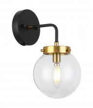  WS1718-1AB/BKCL - Bianca Wall Sconce Aged Brass/Black