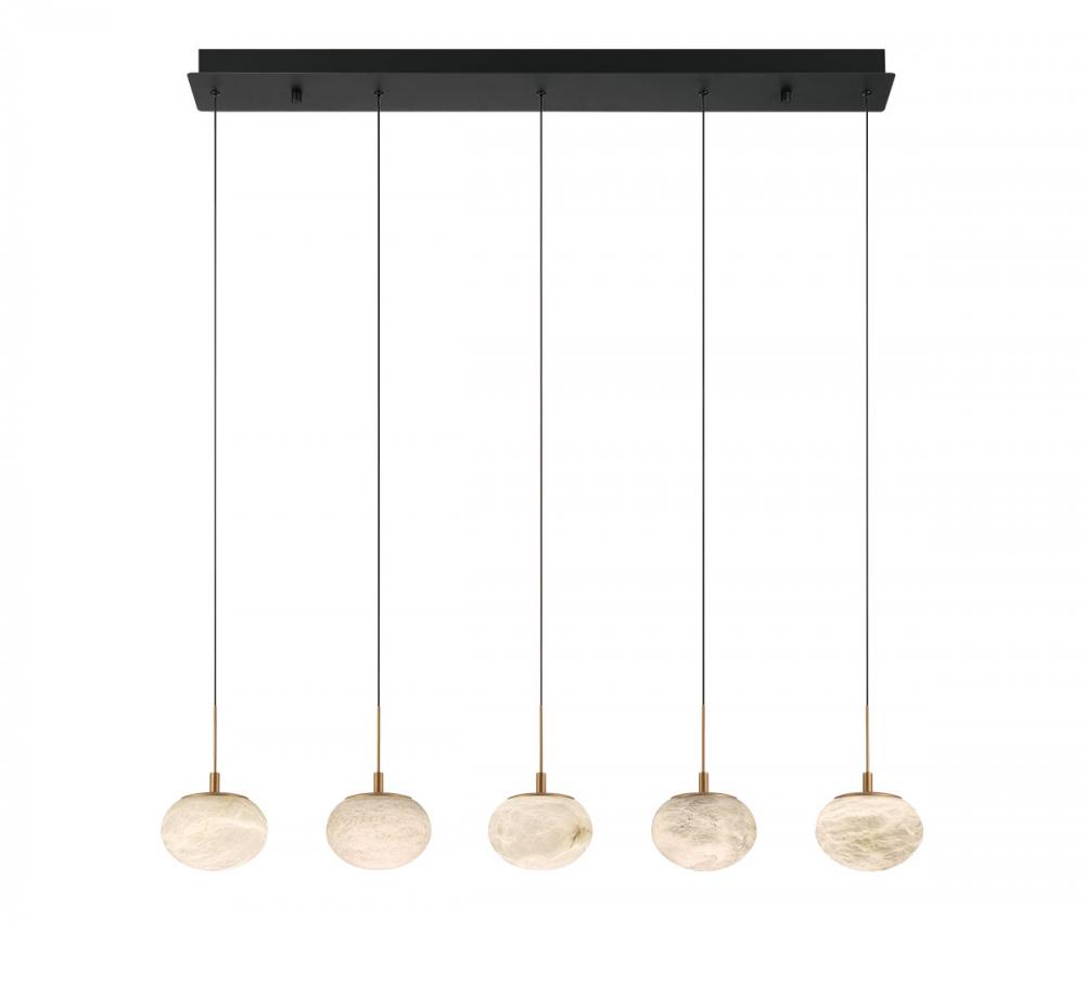 CALCOLO 12125-02, 5 Light Linear LED Chandelier | Norburn Lighting