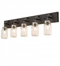 Meyda Green 243354 - 40" Wide Mason Jar 5 Light Vanity Light