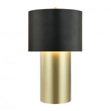 Varaluz 368T01GOB - Secret Agent 1-Lt Table Lamp - Painted Gold/Black Leather