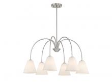 Savoy House Meridian CA M100138BN - 6-Light Chandelier in Brushed Nickel