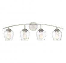 Savoy House Meridian CA M80033BN - 4-Light Bathroom Vanity Light in Brushed Nickel