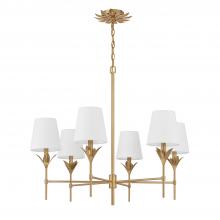 Crystorama 568-GA - Broche 6 Light Antique Gold Chandelier