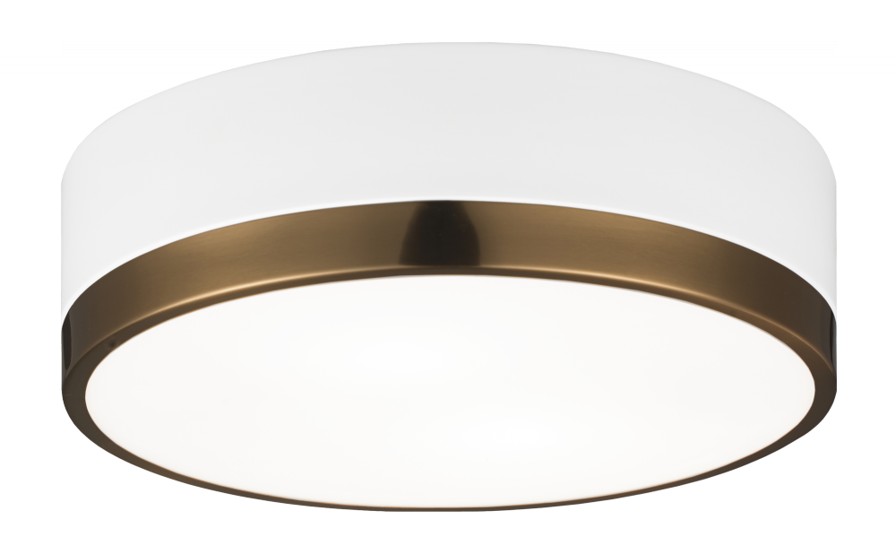 Trydor White & Aged Gold Brass Ceiling Mount