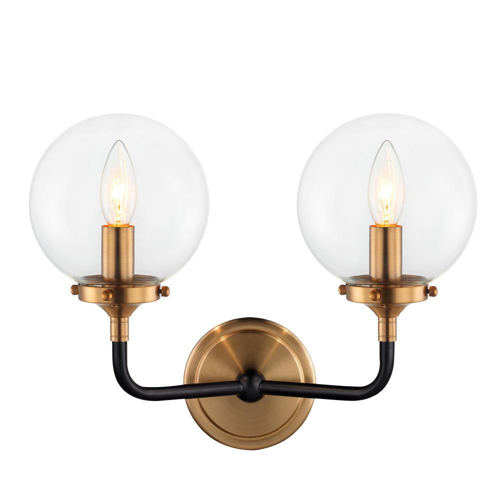 Particles Aged Gold Brass Wall Sconce