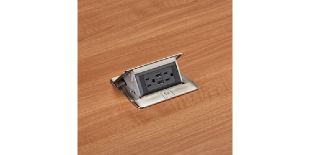Cord Ended Dequorum™ Single Flip Up Unit with USB