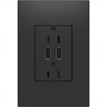 Legrand Canada ARTRUSB153G4WP - Dual USB Plus-Size Outlet Combo with Matching Wall Plate