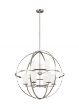 Generation Lighting 3124609-962 - Alturas contemporary 9-light indoor dimmable ceiling chandelier pendant light in brushed nickel silv