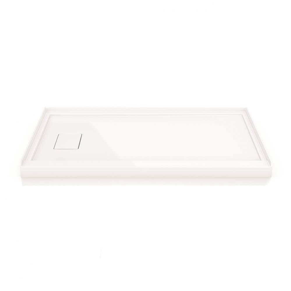 FLANGED BASE W/DRAIN COVER 2-FLANGE/6032/WHITE/LEFT