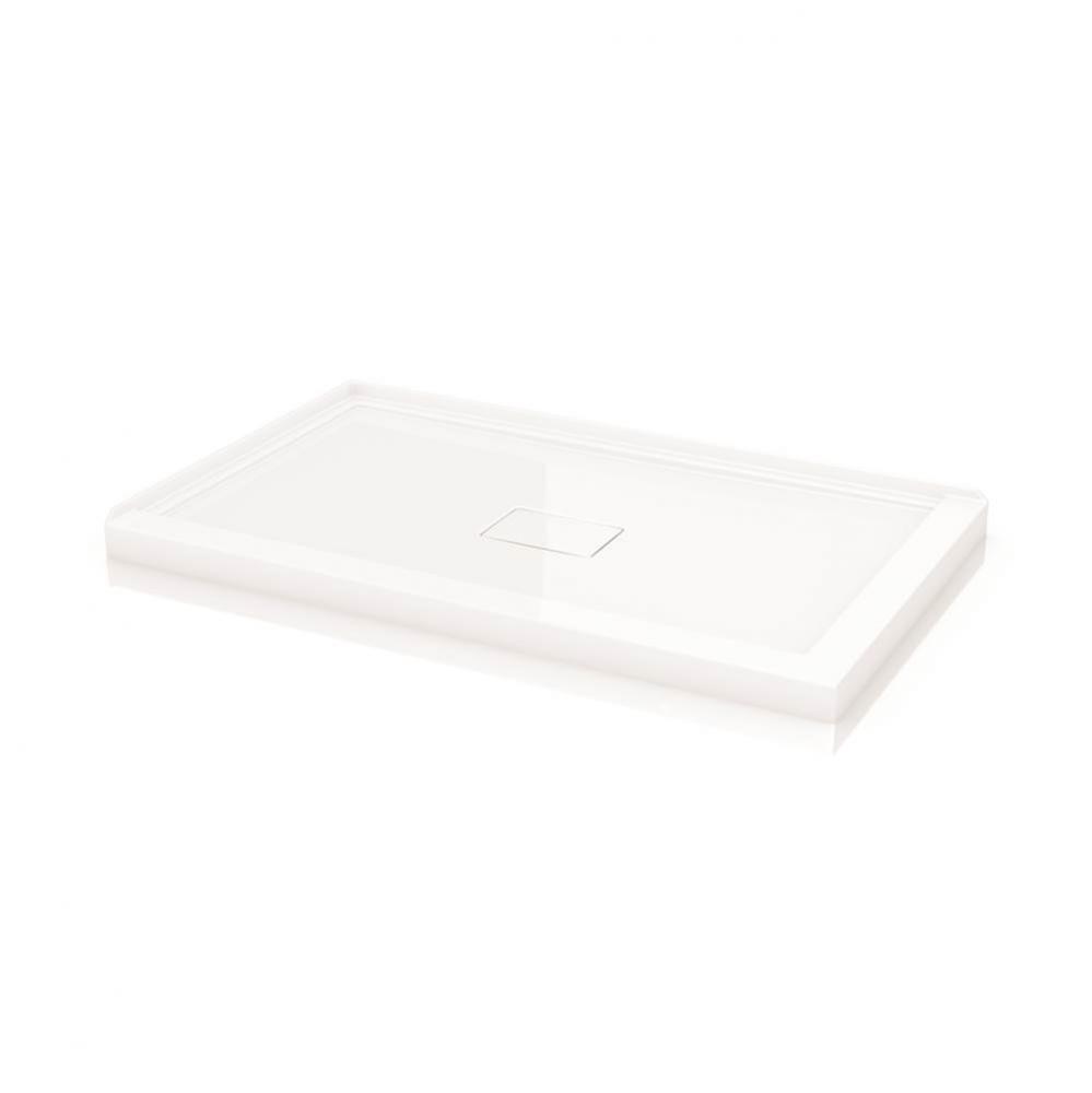 FLANGED BASE W/DRAIN COVER 2-FLANGE/6036/WHITE/LEFT