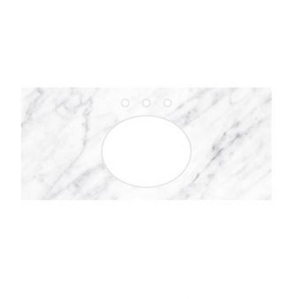 48'' Carrara Vanity Top - Oval with 8'' Widespread Cutout