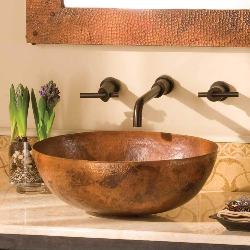 Maestro Oval Bathroom Sink in Tempered Copper