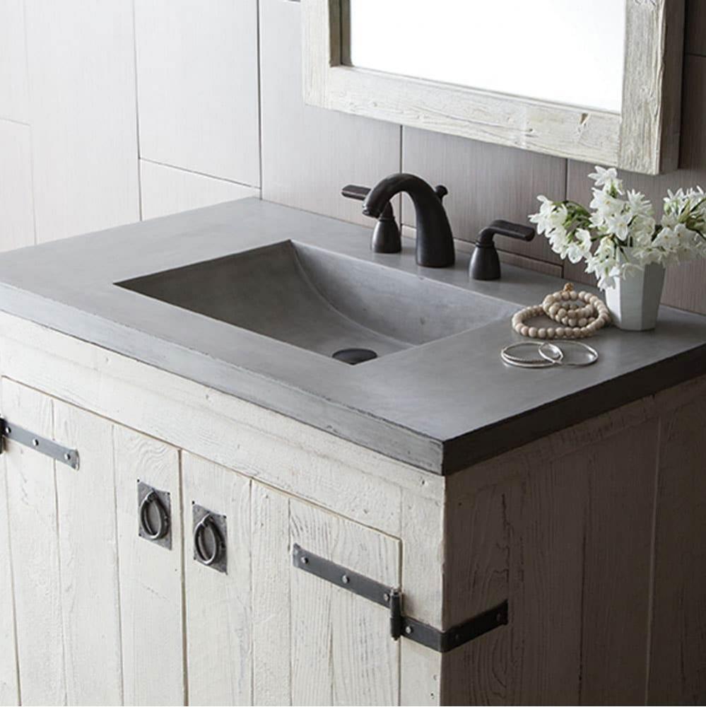 36'' Palomar Vanity Top with Integral Bathroom Sink in Ash-Single faucet hole