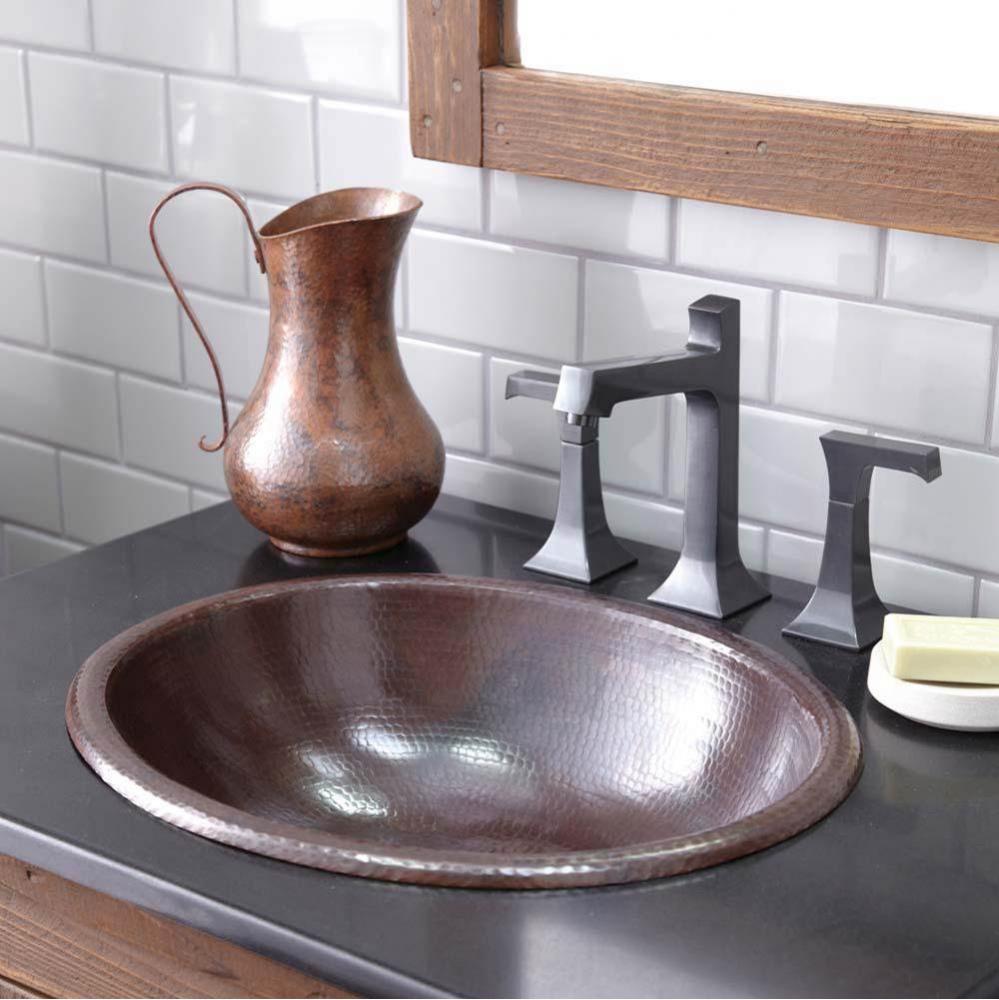 Rolled Classic Bathroom Sink in Antique Copper