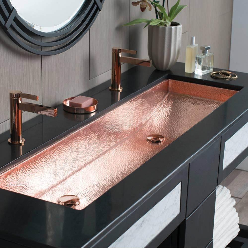 Trough 48 in Bathroom Sink Polished Copper