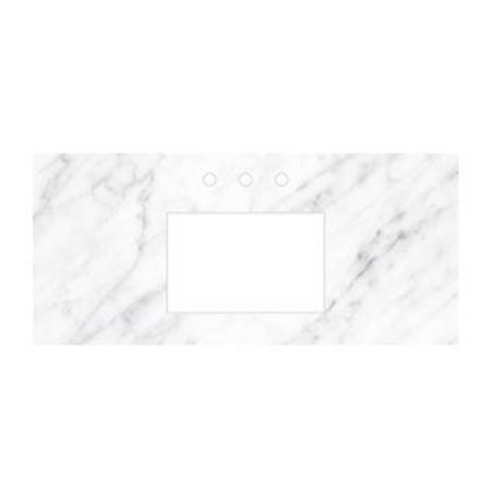 48'' Carrara Vanity Top - Rectangle with 8'' Widespread Cutout
