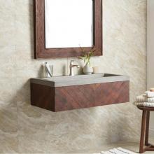 Native Trails VNW194-NSL3619-A - 36'' Cabernet Floating Vanity with NativeStone Trough in Ash