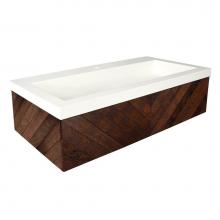 Native Trails VNW194-NSL3619-E - 36'' Cabernet Floating Vanity with NativeStone Trough in Earth