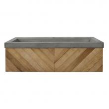 Native Trails VNW191-NSL3619-A - 36'' Chardonnay Floating Vanity with NativeStone Trough in Ash