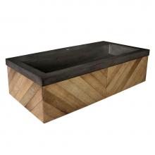 Native Trails VNW191-NSL3619-E - 36'' Chardonnay Floating Vanity with NativeStone Trough in Earth