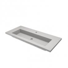 Native Trails NSVT48-A - 48'' Capistrano Vanity Top with Integral Trough in Ash - 8'' Widespread Faucet
