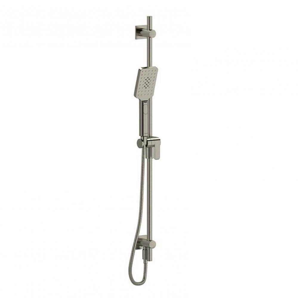 Hand shower rail with built-in elbow supply