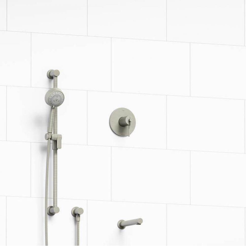 1/2'' 2-way Type T/P (thermostatic/pressure balance) coaxial system with spout and hand