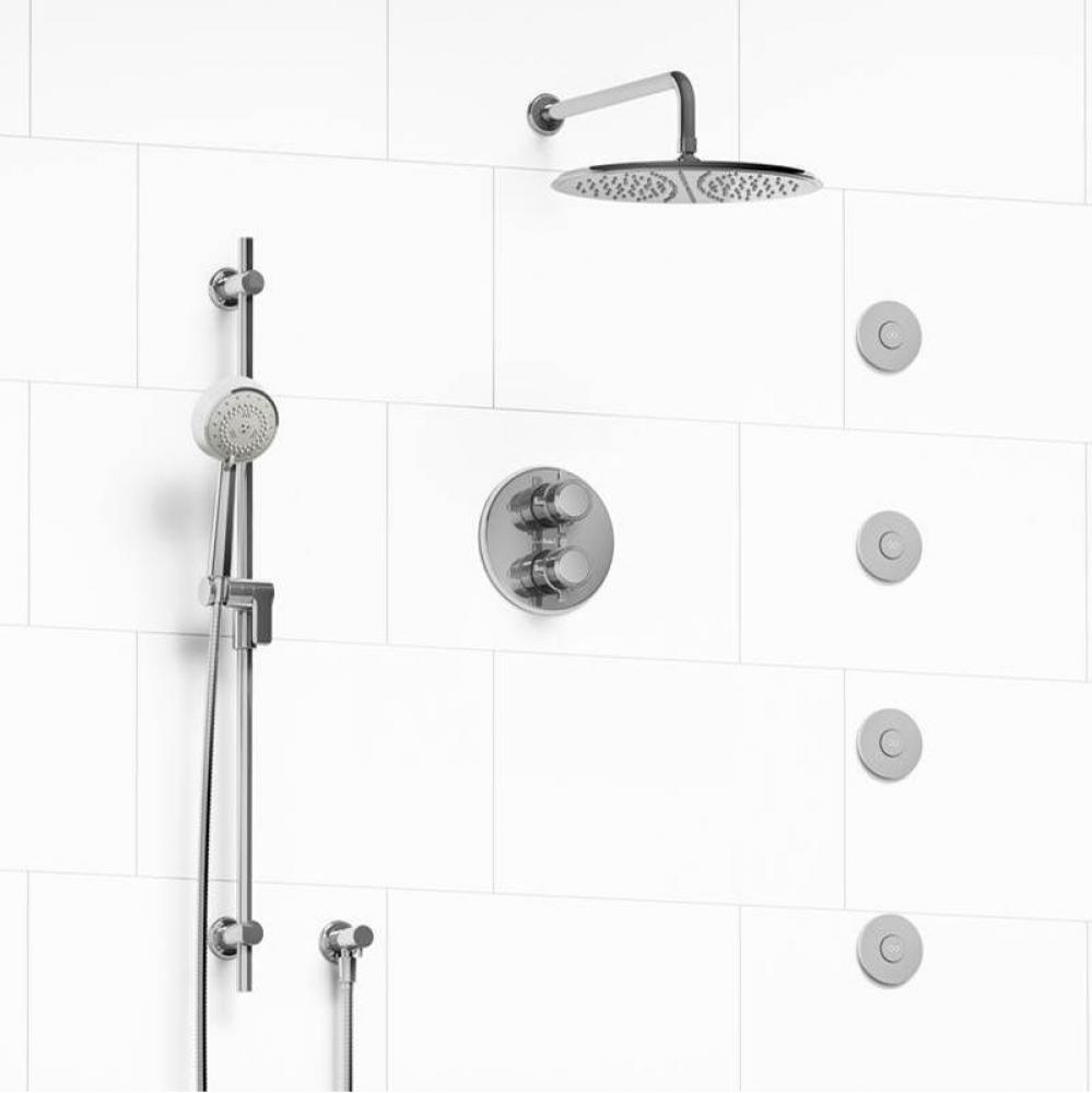 Type T/P (thermostatic/pressure balance) 3/4'' double coaxial system with hand shower ra