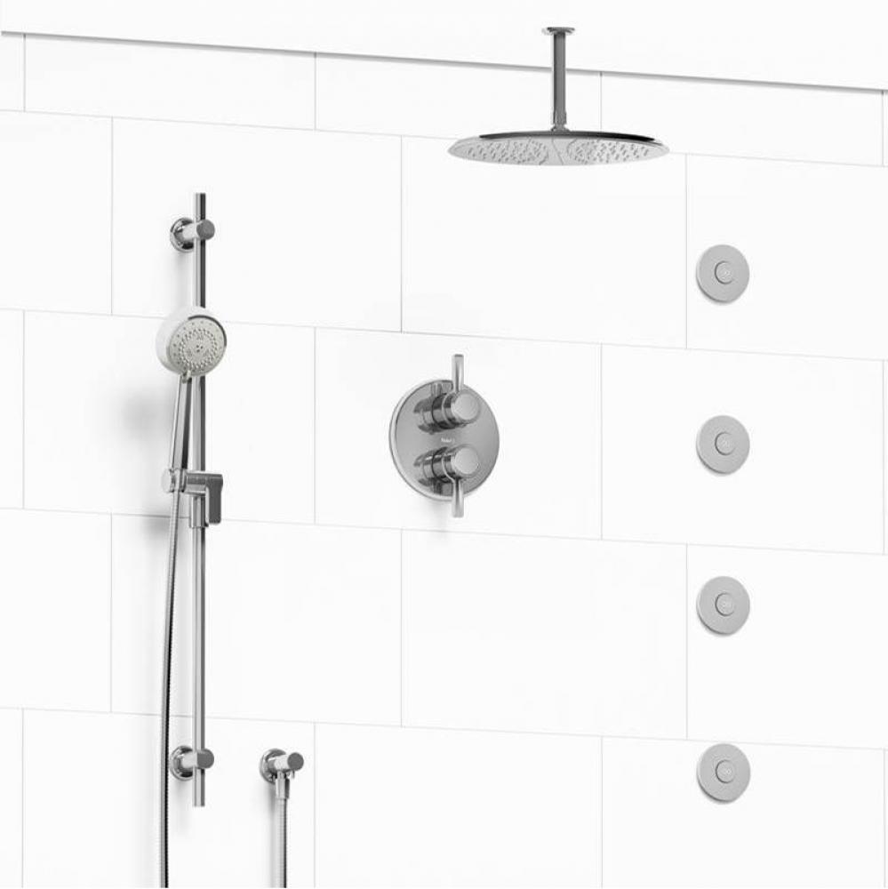 Type T/P (thermostatic/pressure balance) 3/4'' double coaxial system with hand shower ra