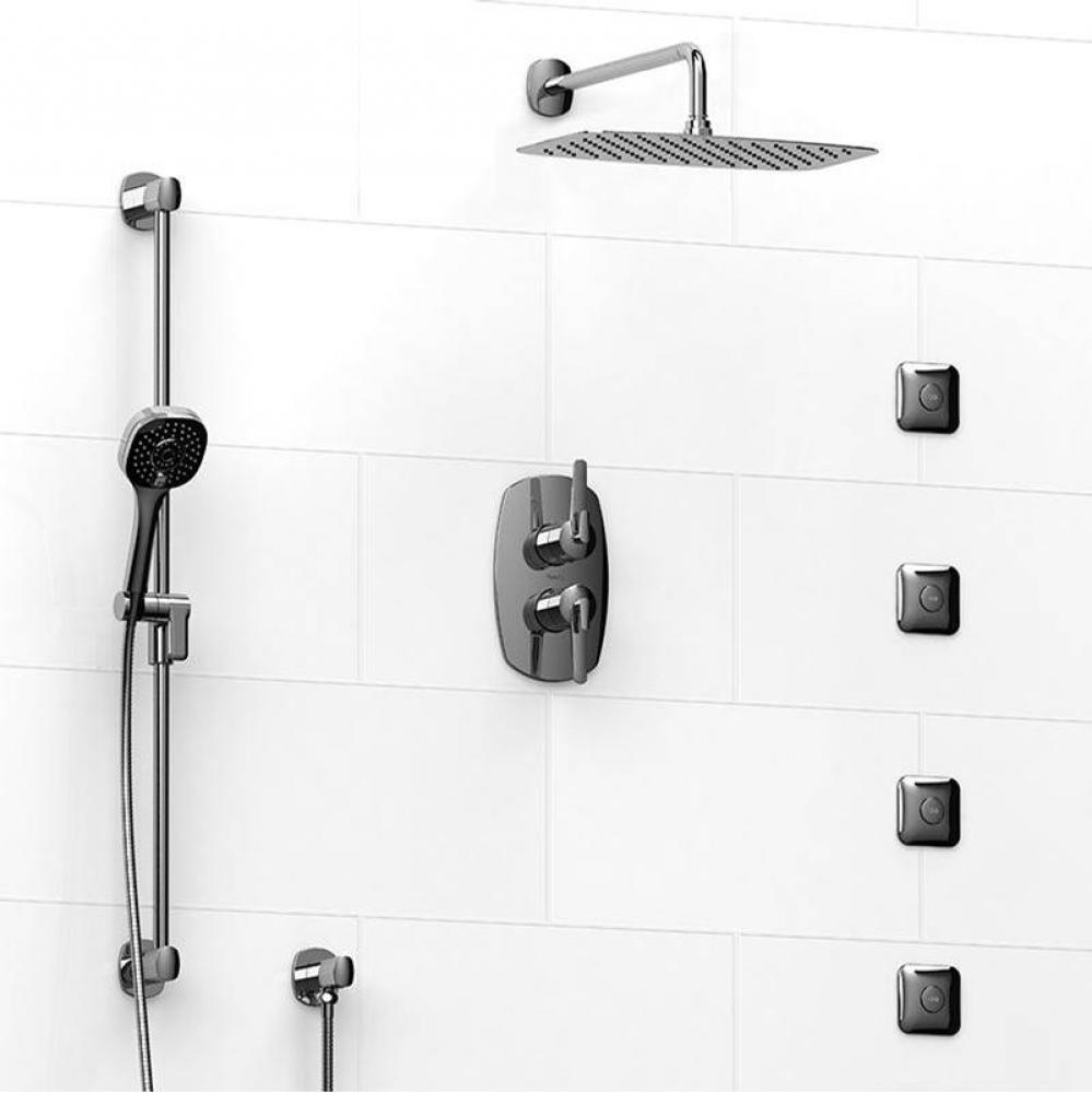 Type T/P (thermostatic/pressure balance) 3/4'' double coaxial system with hand shower ra