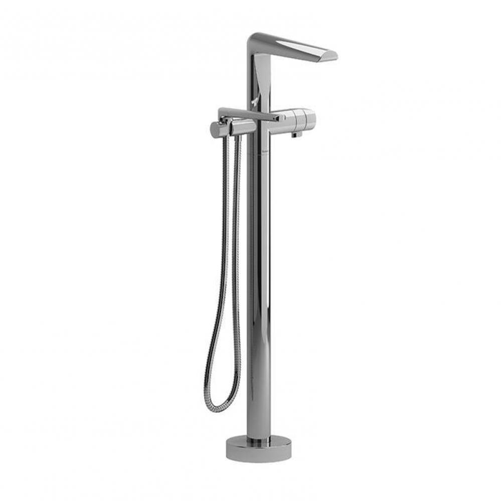 2-way Type T (thermostatic) coaxial floor-mount tub filler with Handshower trim