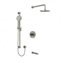 Riobel KIT1345CSTMBN-6-EX - Type T/P (thermostatic/pressure balance) 1/2'' coaxial 3-way system with hand shower rai