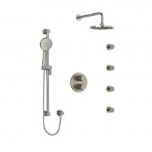  KIT446SYTMBN - Type T/P (thermostatic/pressure balance) double coaxial system with hand shower rail, 4 body jets