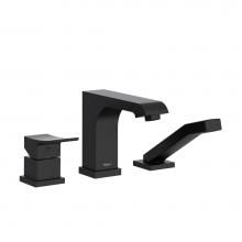  ZO10BK - 3-piece deck-mount tub filler with handshower