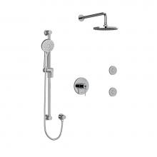 Riobel KIT3545CSTMC-6-EX - Type T/P (thermostatic/pressure balance) 1/2'' coaxial 3-way system, hand shower rail, e