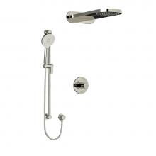  KIT2745RUTM+KNPN - Type T/P (thermostatic/pressure balance) 1/2'' coaxial 3-way system with hand shower rai