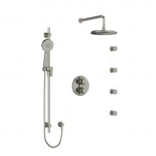  KIT446MMRDXBN-6 - Type T/P (thermostatic/pressure balance) double coaxial system with hand shower rail, 4 body jets