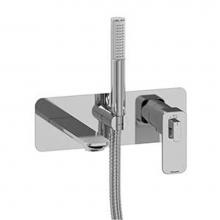 Riobel EQ21C - Wall-mount Type T/P (thermo/pressure balance) coaxial tub filler with handshower