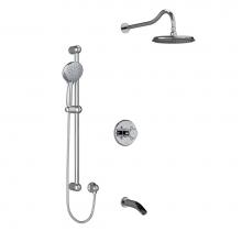  KIT1345RT+C-6 - Type T/P (thermostatic/pressure balance) 1/2'' coaxial 3-way system with hand shower rai