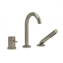  RU19KNBN - 2-way 3-piece Type T (thermostatic) coaxial deck-mount tub filler with handshower