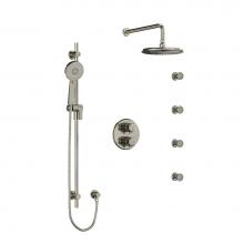  KIT446MMRDLBN - Type T/P (thermostatic/pressure balance) double coaxial system with hand shower rail, 4 body jets