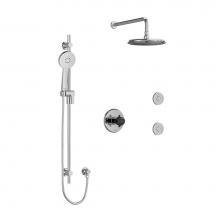  KIT3545MMRD+CBK - Type T/P (thermostatic/pressure balance) 1/2'' coaxial 3-way system, hand shower rail, e