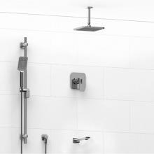 Riobel KIT#1345EQBK-6 - Type T/P (thermostatic/pressure balance) 1/2'' coaxial 3-way system with hand shower rai
