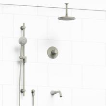 Riobel KIT#1345MMRD+BN-6 - Type T/P (thermostatic/pressure balance) 1/2'' coaxial 3-way system with hand shower rai