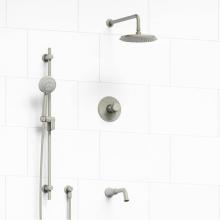 Riobel KIT#1345MMRD+BN - Type T/P (thermostatic/pressure balance) 1/2'' coaxial 3-way system with hand shower rai