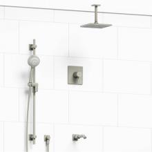 Riobel KIT#1345PATQBN-6 - Type T/P (thermostatic/pressure balance) 1/2'' coaxial 3-way system with hand shower rai