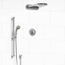 Riobel KIT#2745RTBN - Type T/P (thermostatic/pressure balance) 1/2'' coaxial 3-way system with hand shower rai