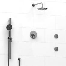 Riobel KIT#3545PXTMC - Type T/P (thermostatic/pressure balance) 1/2'' coaxial 3-way system, hand shower rail, e
